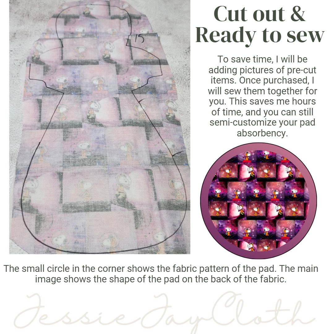 15" Monstress Cloth Pad | Flared, 3" Snapped Width | Choose your absorbency