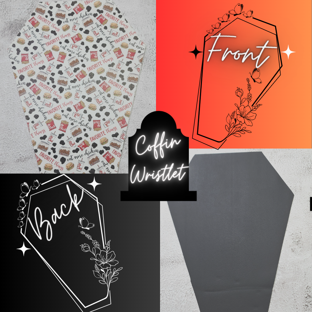 CUSTOM | Favorite Things, Cow Print Coffin Wristlet Clutch | Vinyl & Cotton Pouch | Optional Add on's | Bag, Wallet, Purse
