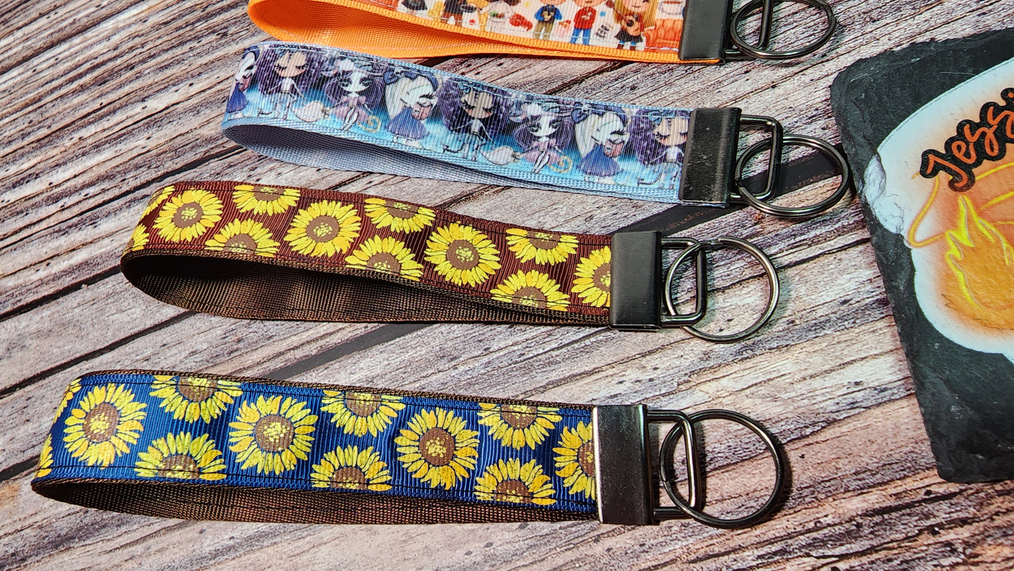 Choose your print | Fall, Summer, Winter Wristlet Key Fobs | Ribbon & Nylon |