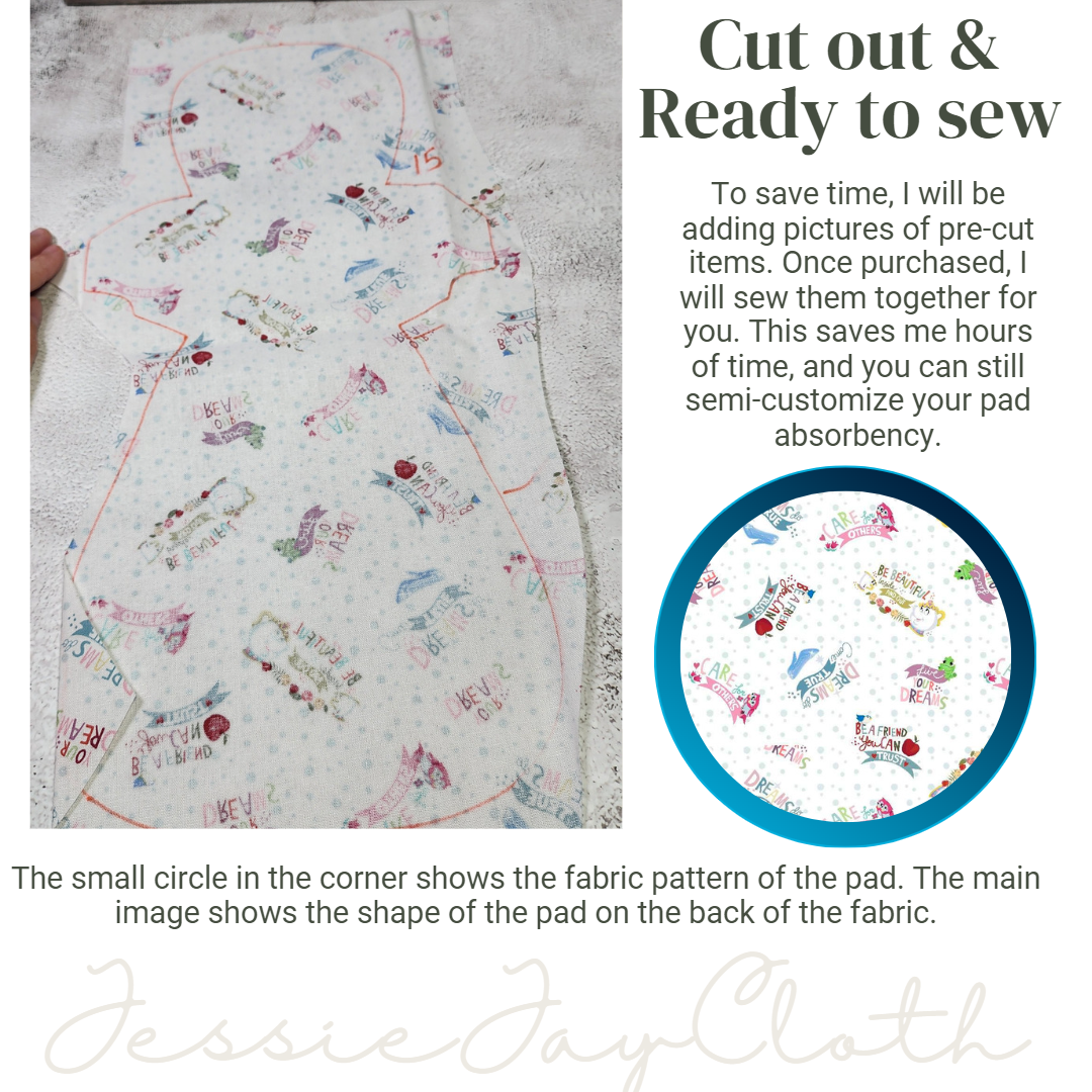 15" Monstress Cloth Pad | Flared, 3" Snapped Width | Choose your absorbency