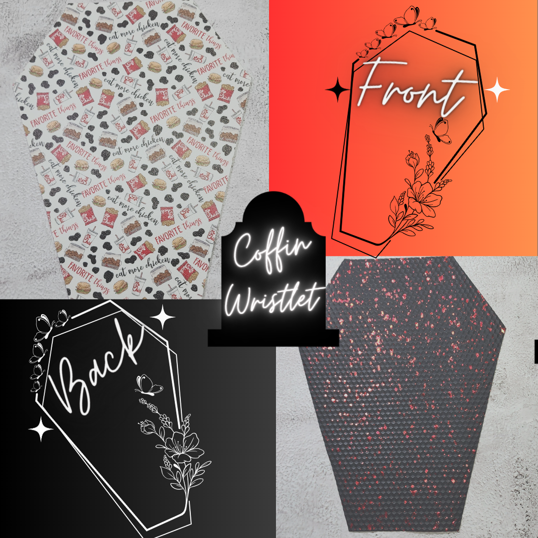 CUSTOM | Favorite Things, Cow Print Coffin Wristlet Clutch | Vinyl & Cotton Pouch | Optional Add on's | Bag, Wallet, Purse
