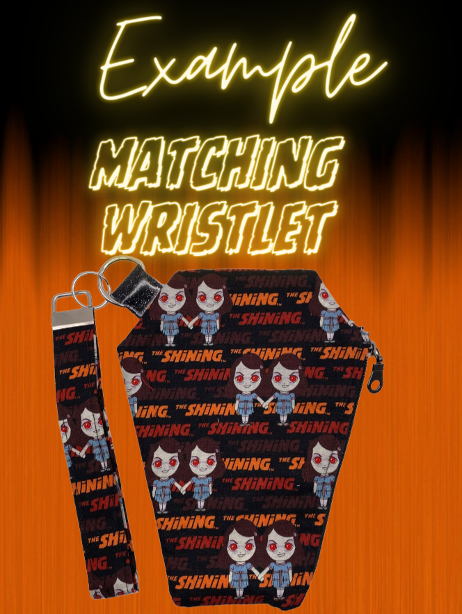 CUSTOM | Favorite Things, Cow Print Coffin Wristlet Clutch | Vinyl & Cotton Pouch | Optional Add on's | Bag, Wallet, Purse