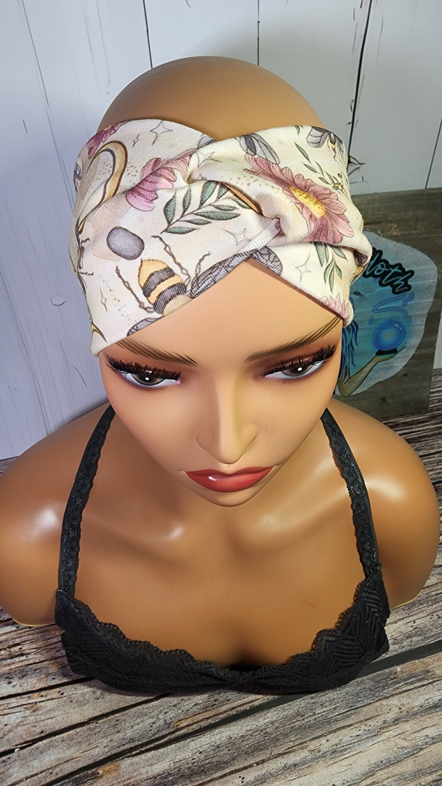 Spring Bees | Cotton Lycra Twist Knot Head Band | Custom Turban Head Band | 4 Sizes