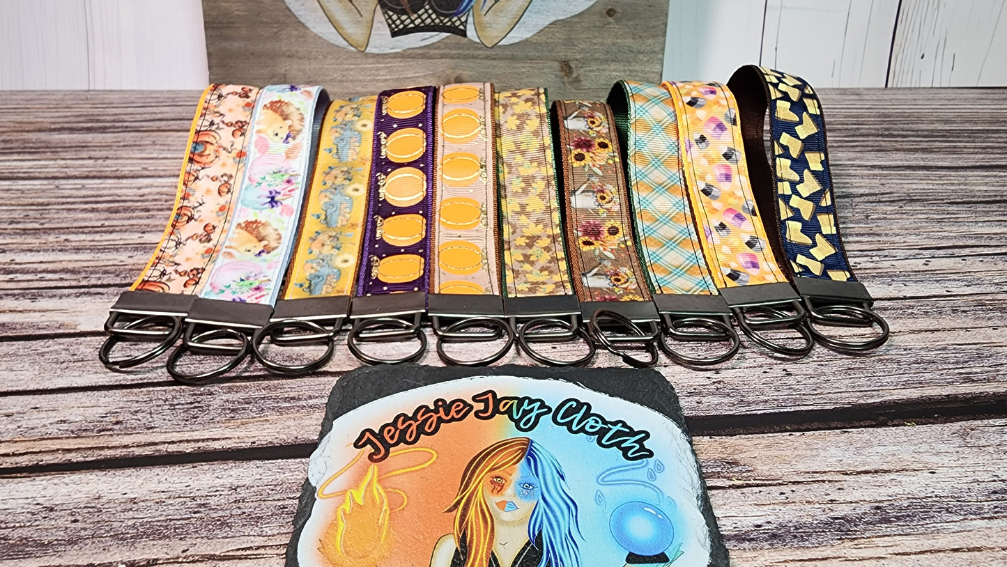 Choose your print | Fall, Summer, Winter Wristlet Key Fobs | Ribbon & Nylon |