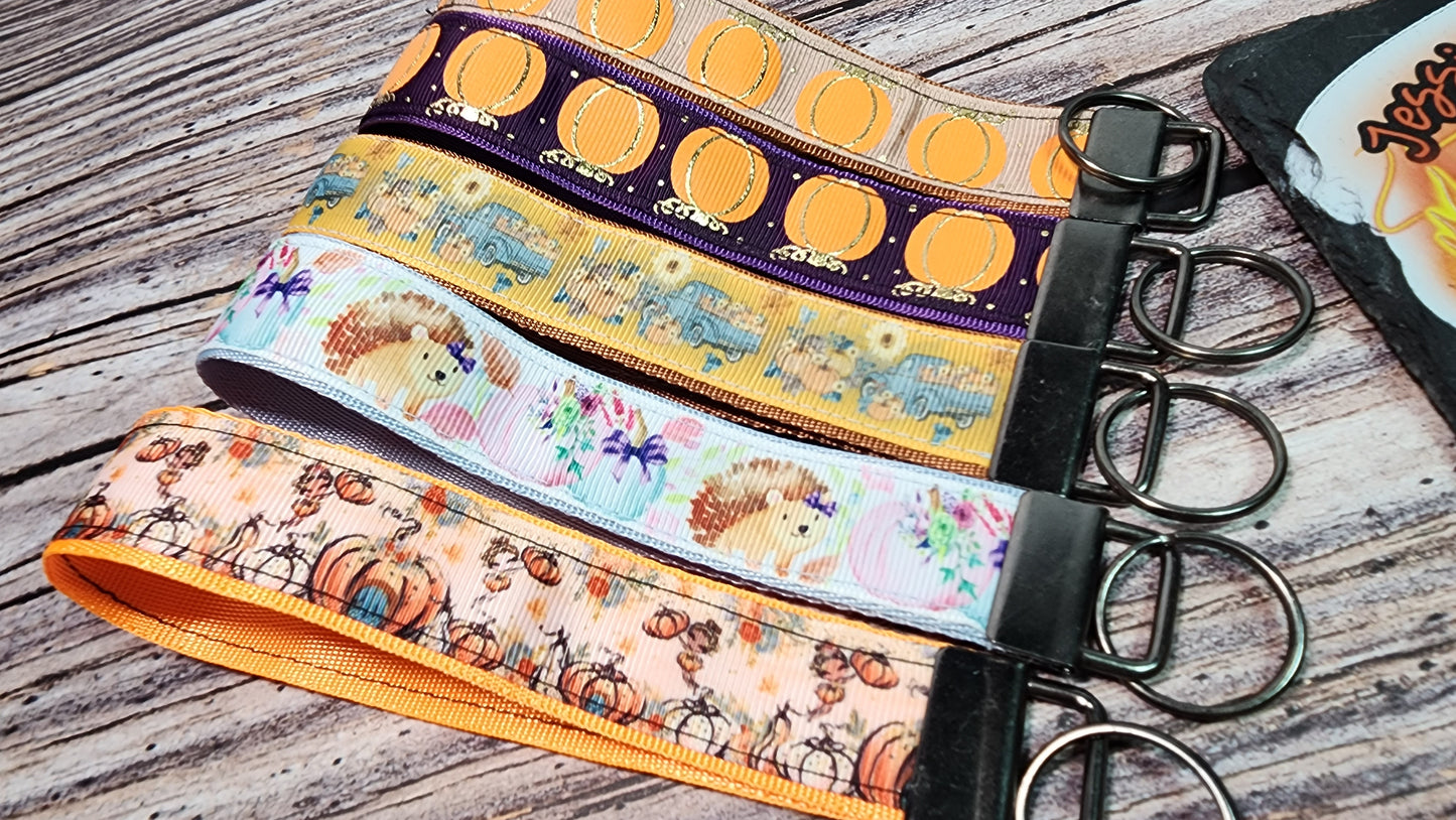 Choose your print | Fall, Summer, Winter Wristlet Key Fobs | Ribbon & Nylon |