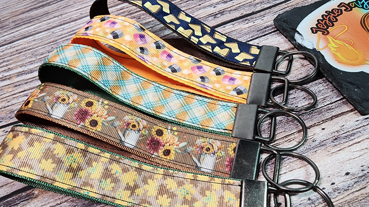 Choose your print | Fall, Summer, Winter Wristlet Key Fobs | Ribbon & Nylon |