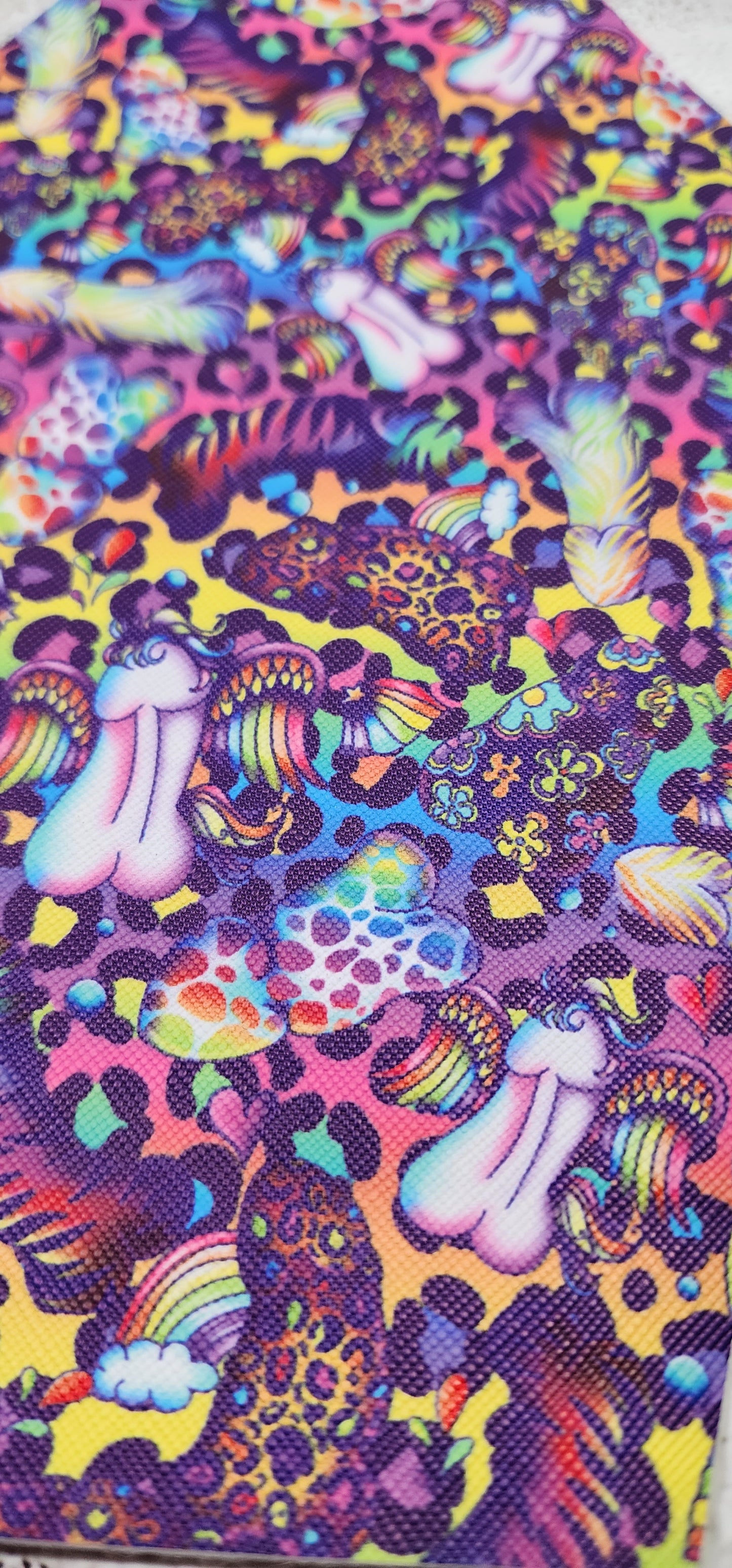 CUSTOM | Lisa Frank Inspired Peens, Regular Scale, Coffin Wristlet Clutch | Vinyl & Cotton Pouch | Optional Add on's | Bag, Wallet, Purse