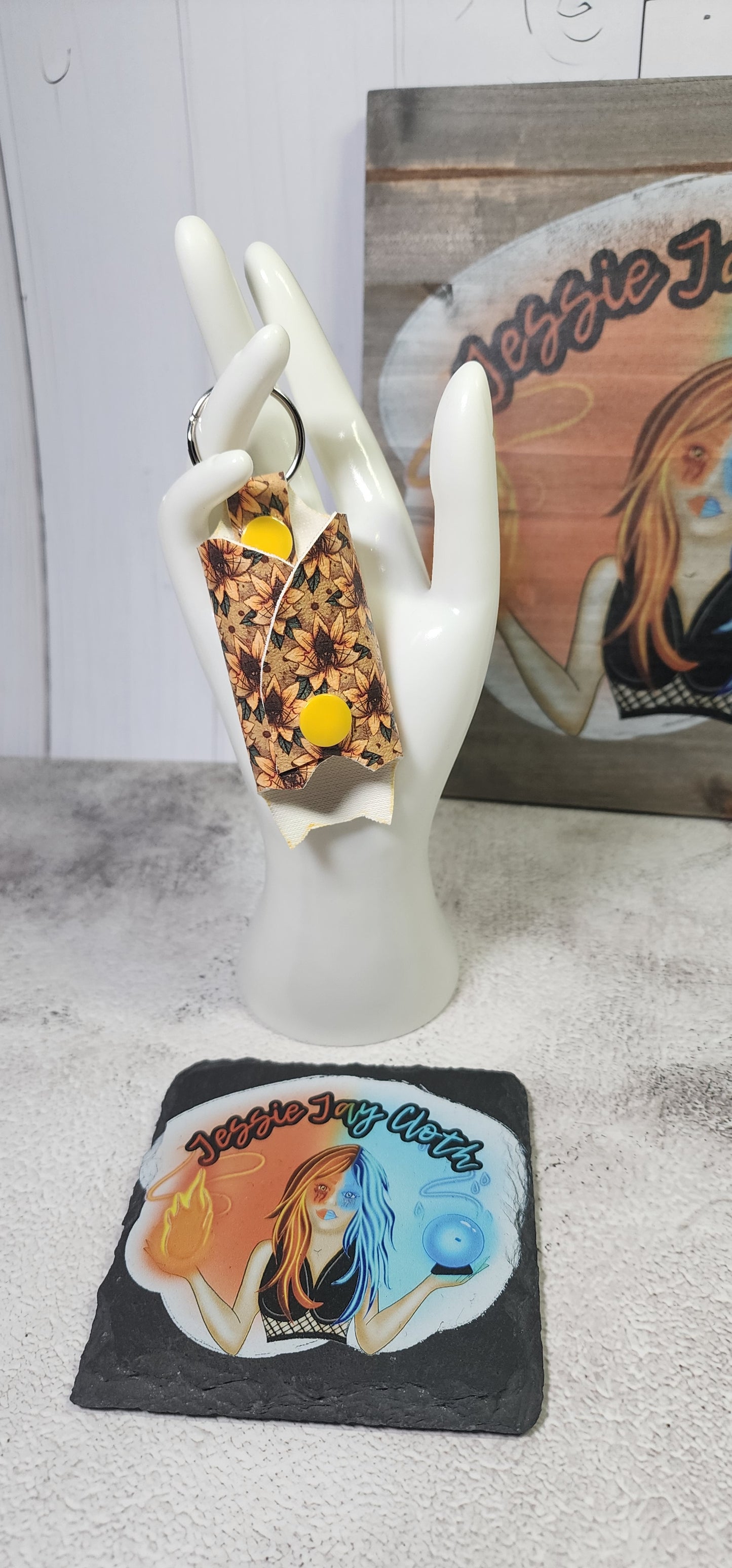 Sunflower Bat Key Cover | Key Keeper, Key Organizer, Keyring Holder