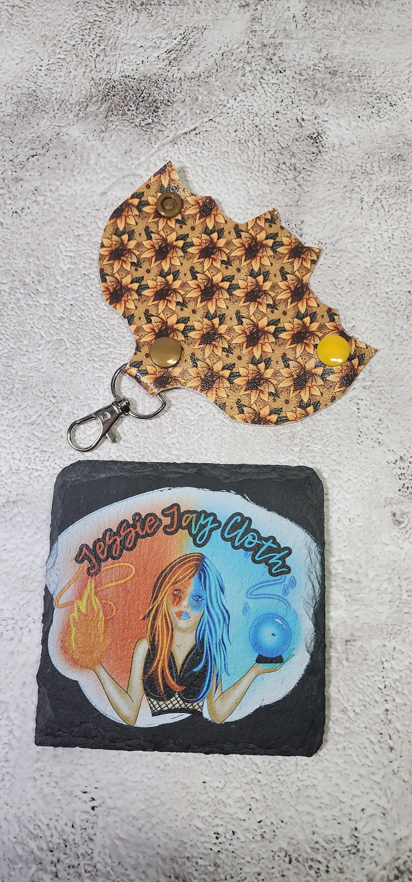 Sunflower Bat Key Cover | Key Keeper, Key Organizer, Keyring Holder