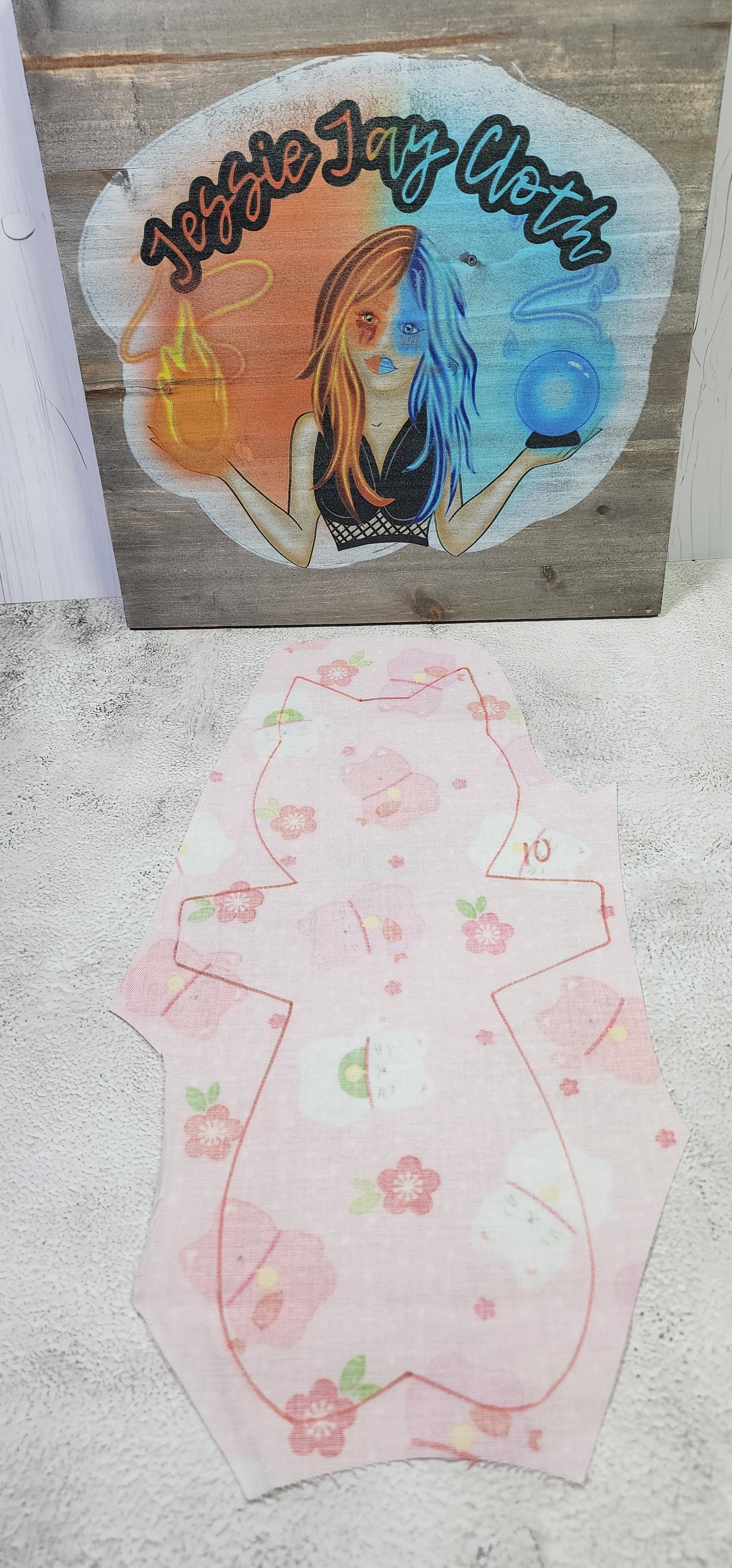 10 inch Kitty Cat, Lucky Cat Pink | Cloth Pad or Liner | Choose your absorbency