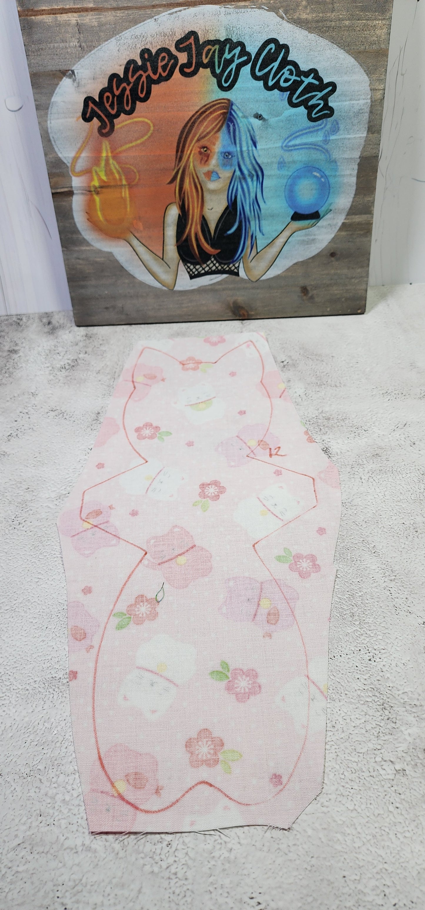 12 inch Kitty Cat, Lucky Cat Pink | Cloth Pad or Liner | Choose your absorbency