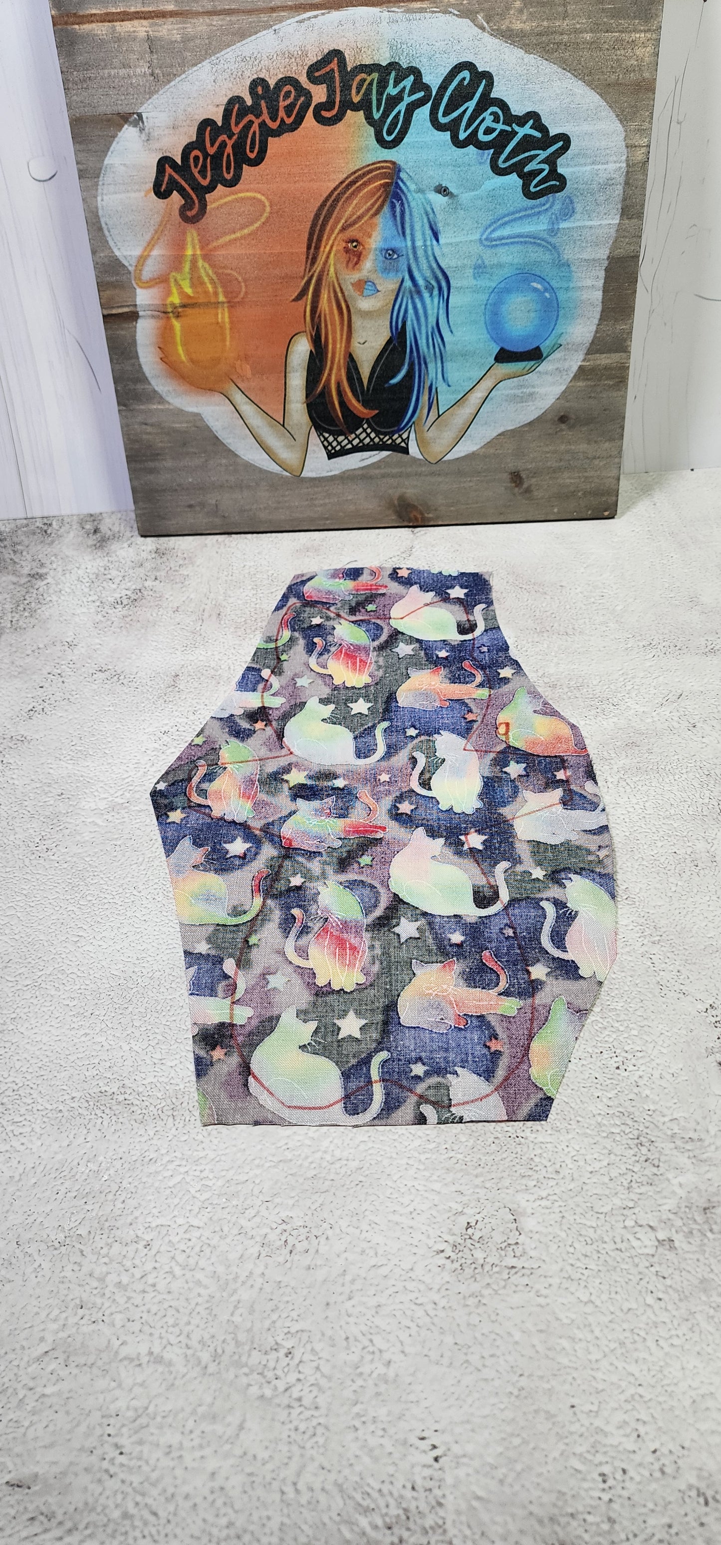 9 inch Kitty Cat, Rainbow Tie Dye Cats | Cloth Pad or Liner | Choose your absorbency