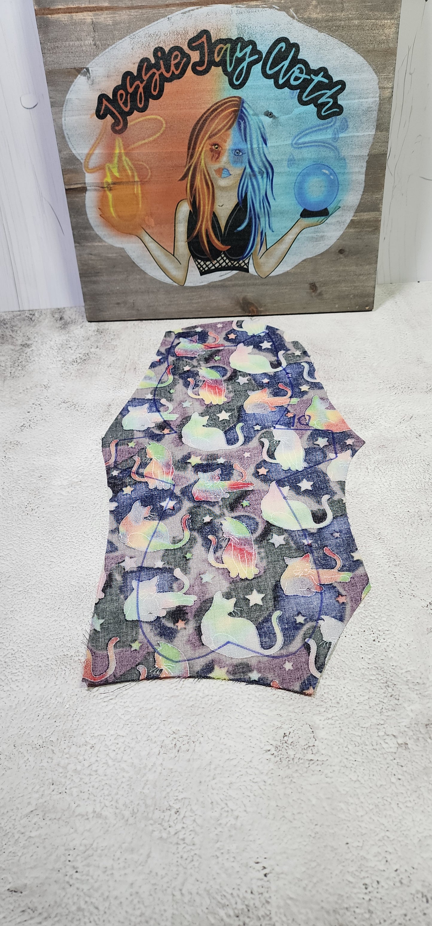 10 inch Kitty Cat, Rainbow Tie Dye Cats | Cloth Pad or Liner | Choose your absorbency
