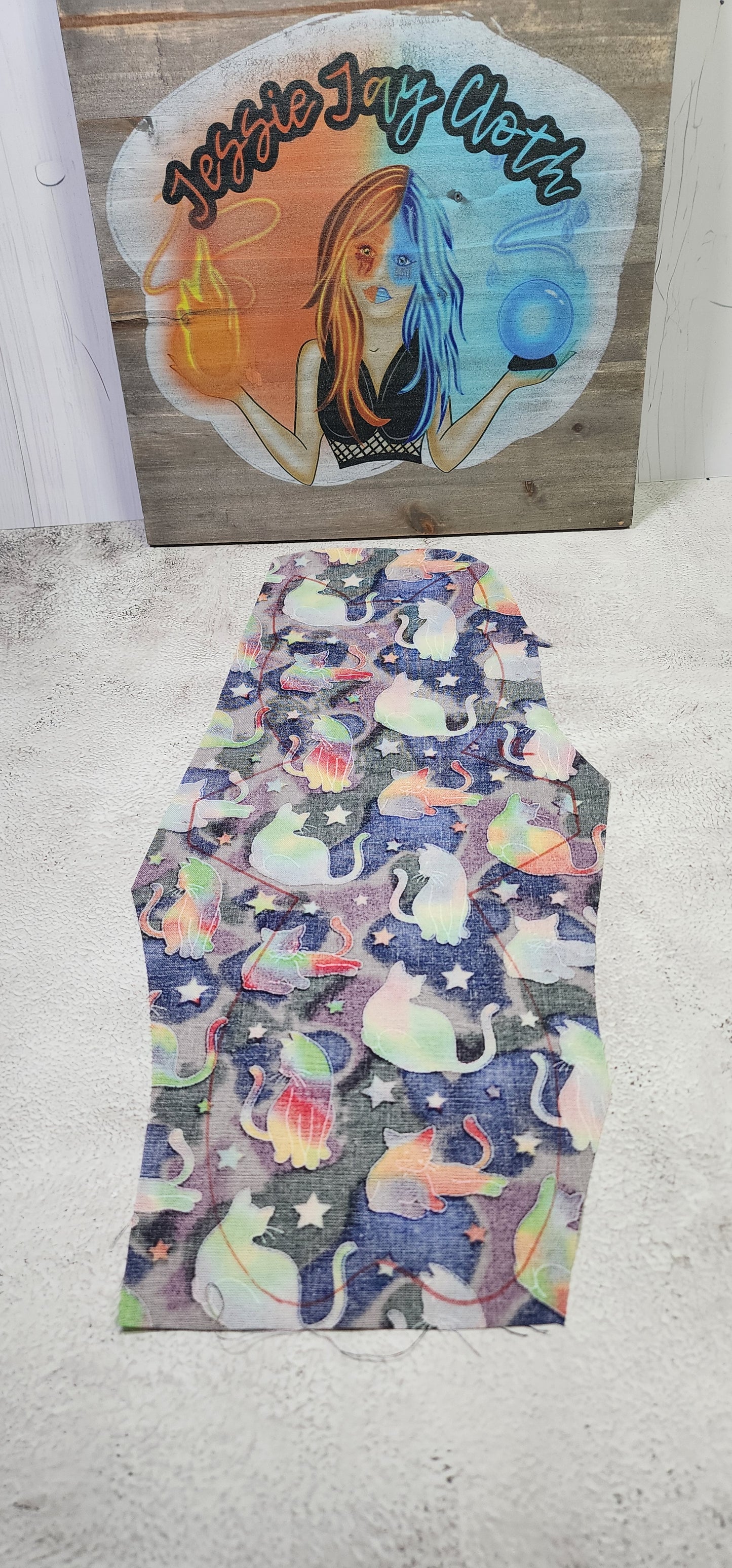 12 inch Kitty Cat, Rainbow Tie Dye Cats | Cloth Pad or Liner | Choose your absorbency