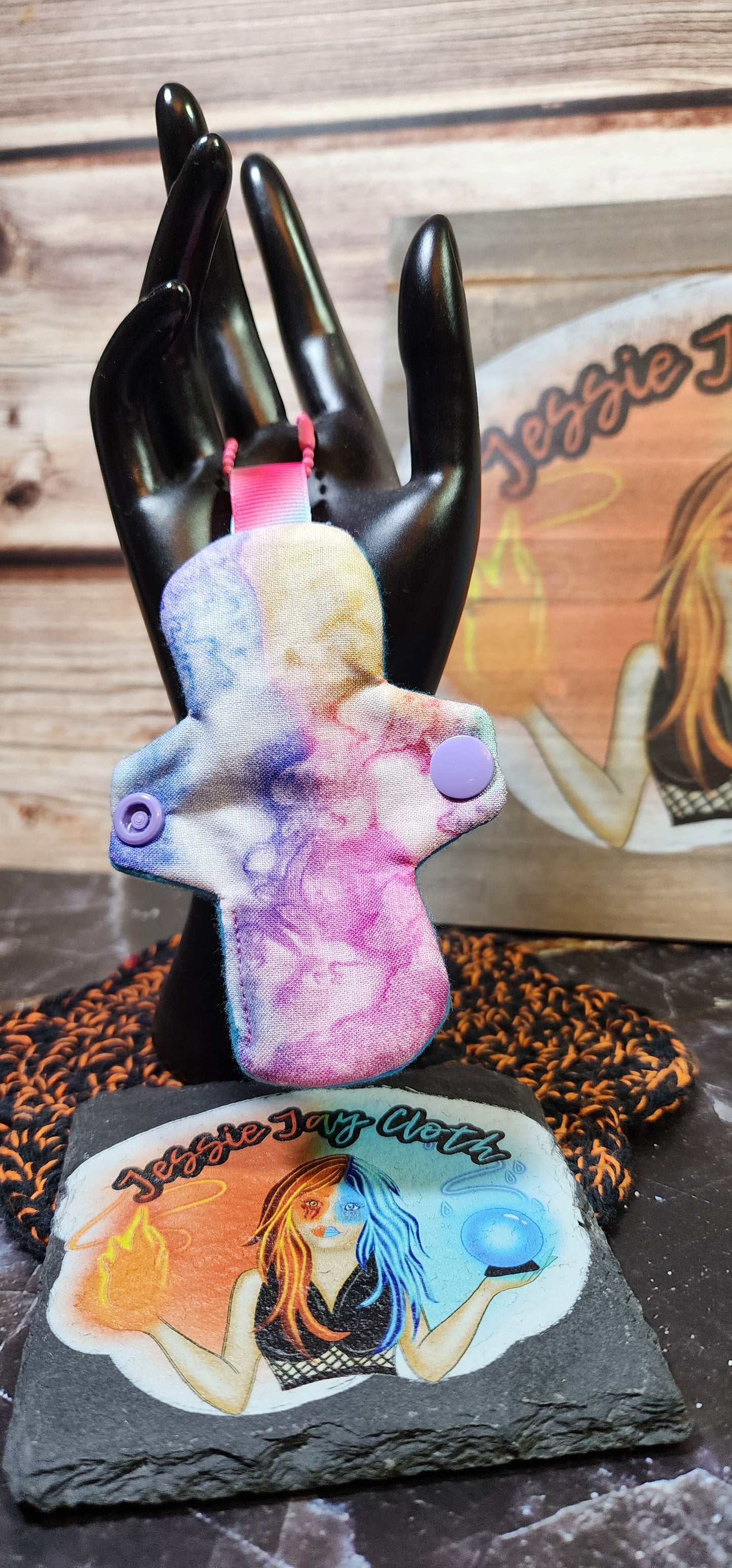 Tie Dye Cloth Diaper & Cloth Pad Keychain | Set or Singles