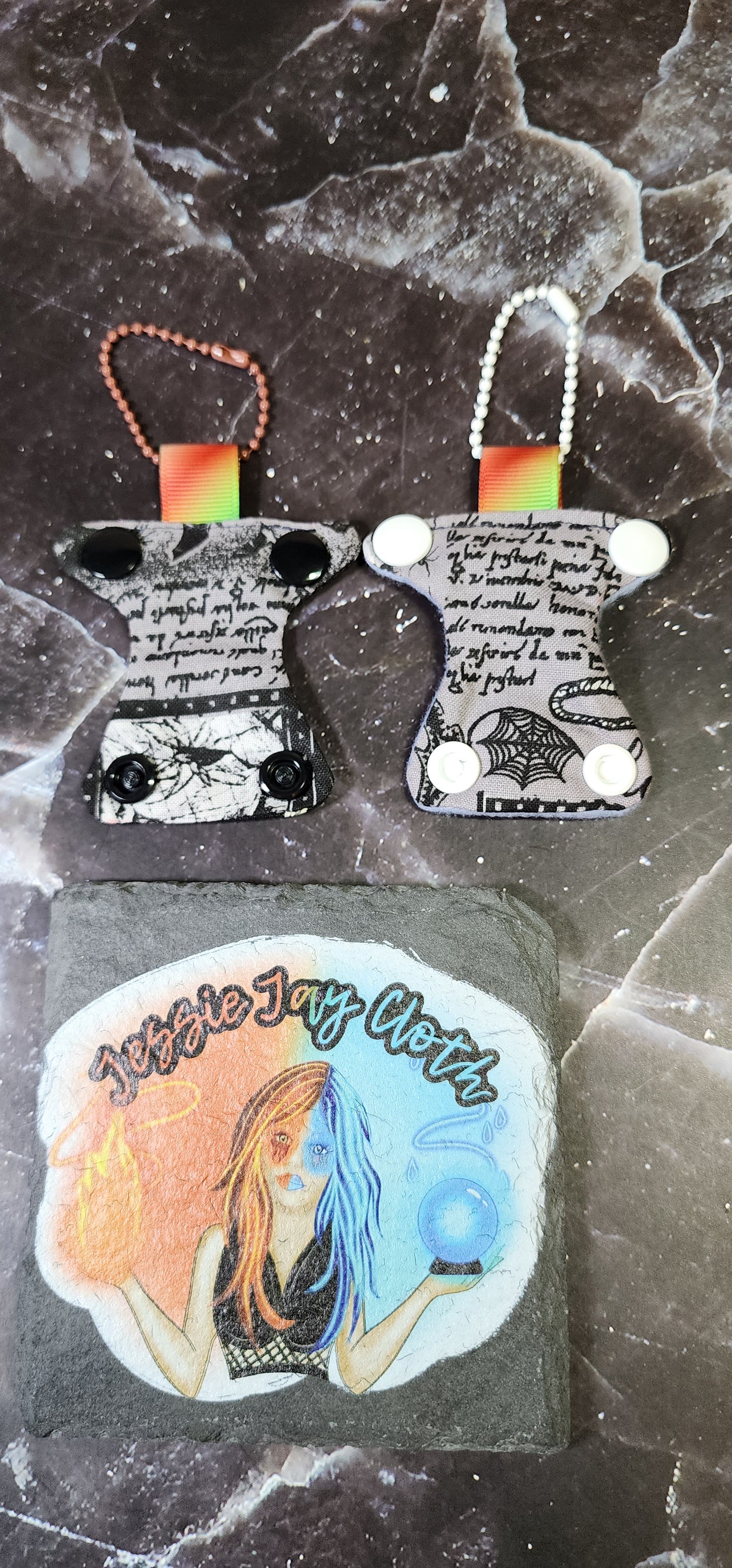Spooky, Horror Cloth Diaper & Cloth Pad Keychain | Set or Singles