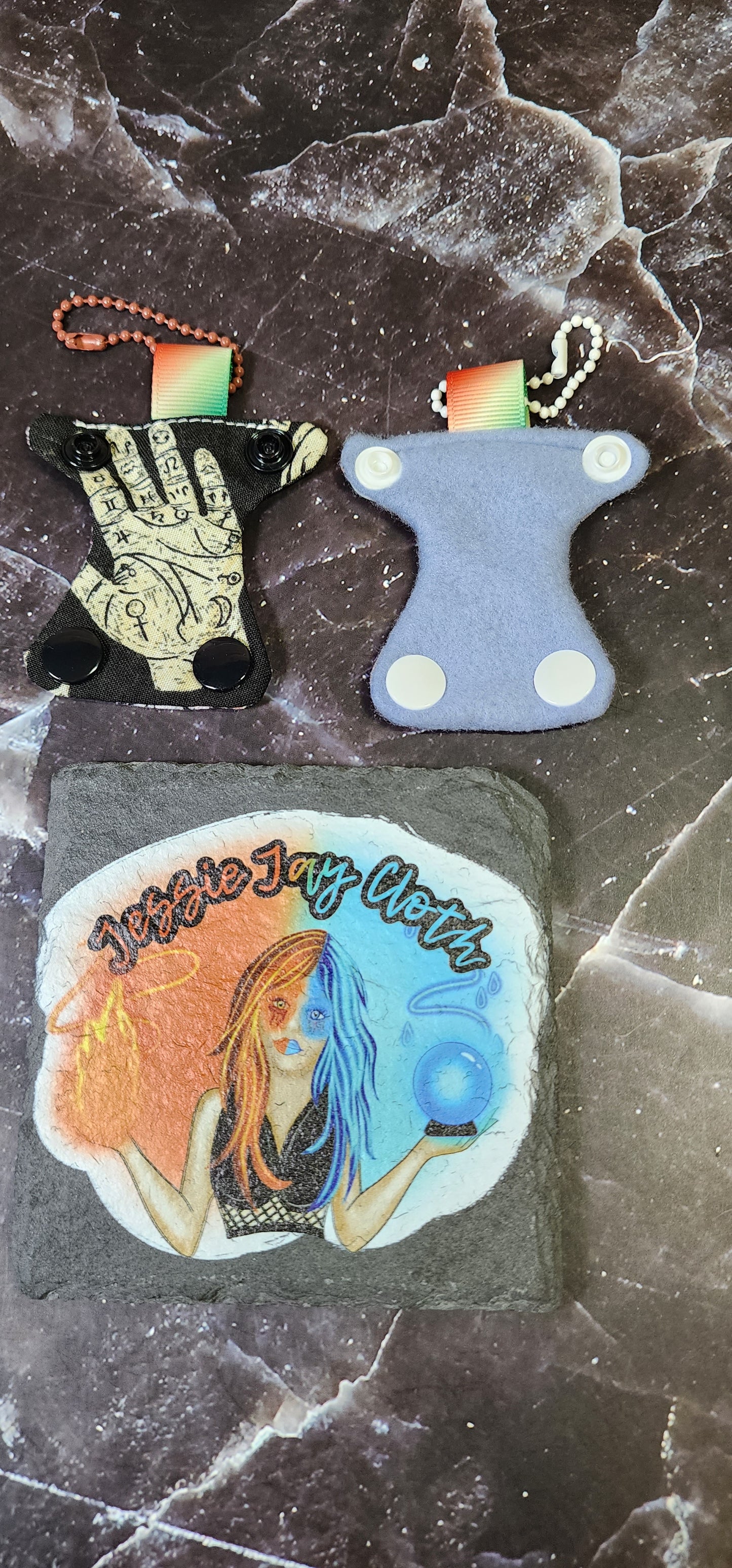 Spooky, Horror Cloth Diaper & Cloth Pad Keychain | Set or Singles