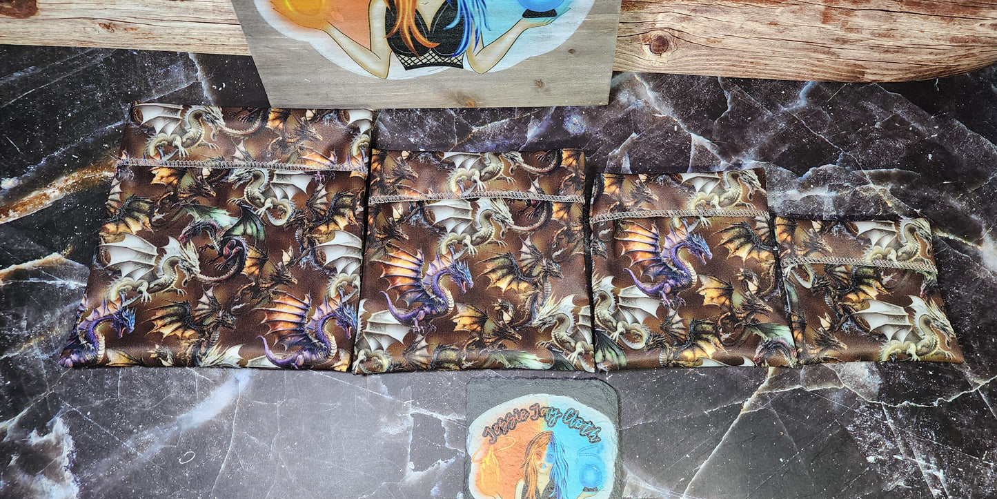 Realistic Dragons, Custom PUL Lined Pad Wrapper | Wet bag | | Multi Use bag | 4 sizes to choose from