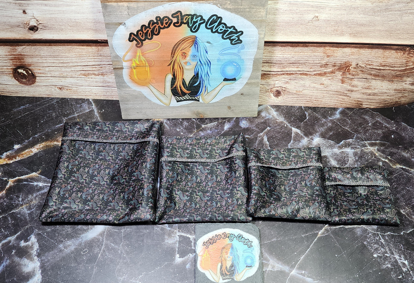 Small Scale Dragons, Custom PUL Lined Pad Wrapper | Wet bag | | Multi Use bag | 4 sizes to choose from
