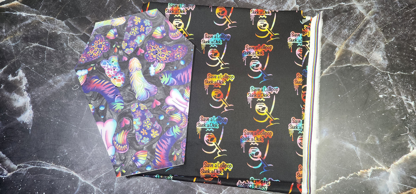 CUSTOM | Lisa Frank Inspired Peens, Regular Scale, Coffin Wristlet Clutch | Vinyl & Cotton Pouch | Optional Add on's | Bag, Wallet, Purse