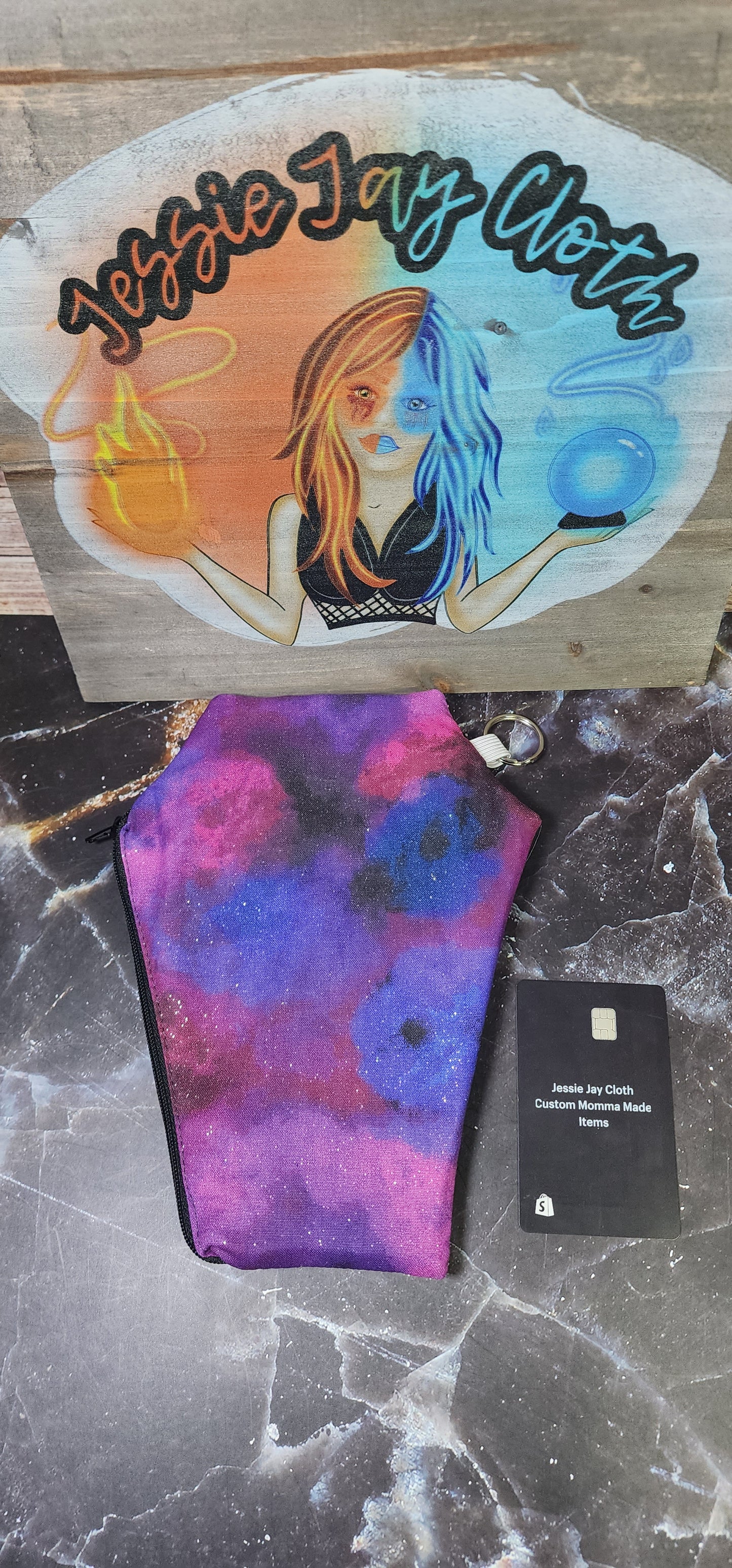 RTS Dark Splatter Horror Coffin Wallet | Galaxy Backing | 5 Card Slots
