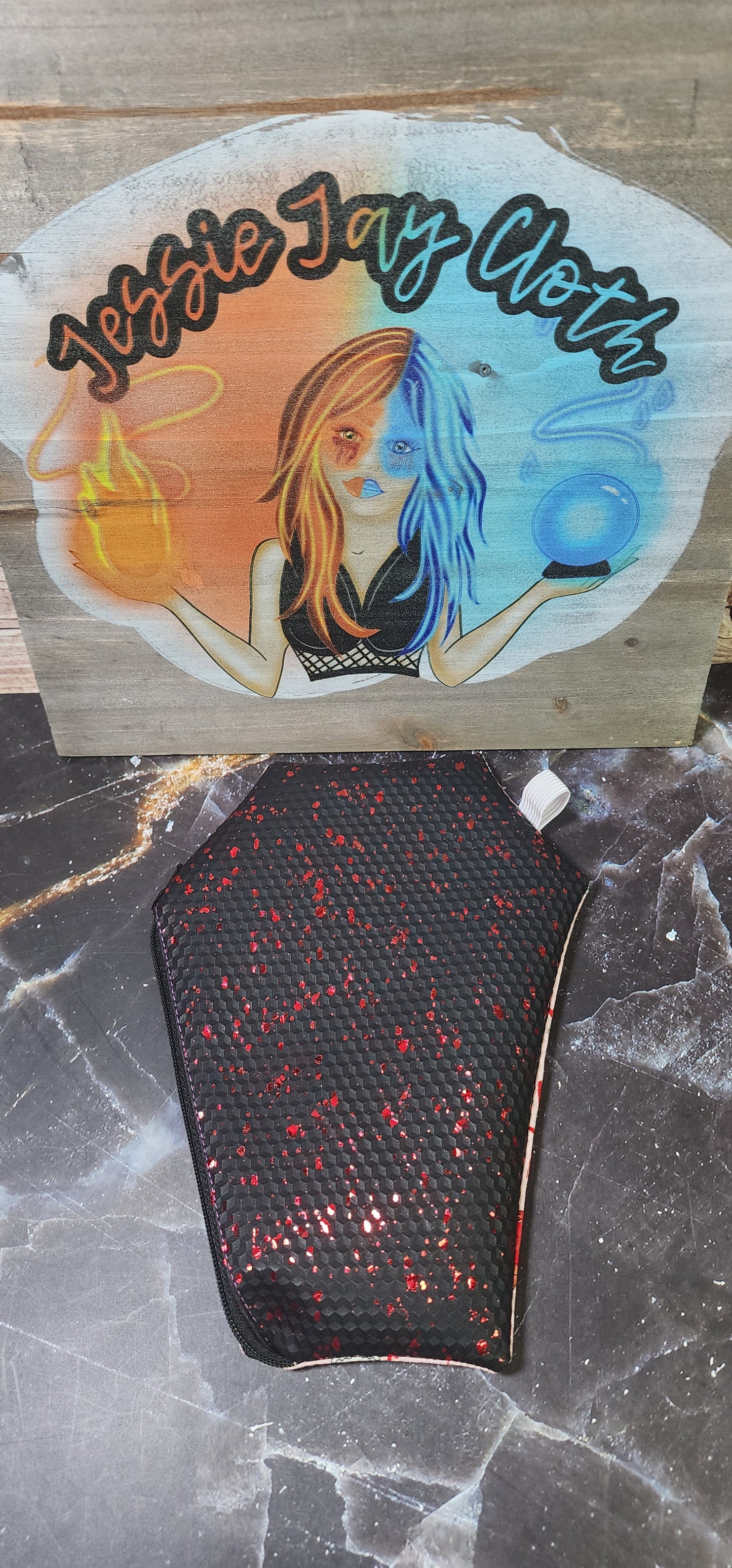 RTS Clown, Spooky, Red Blood Splatter | Coffin Wallet |