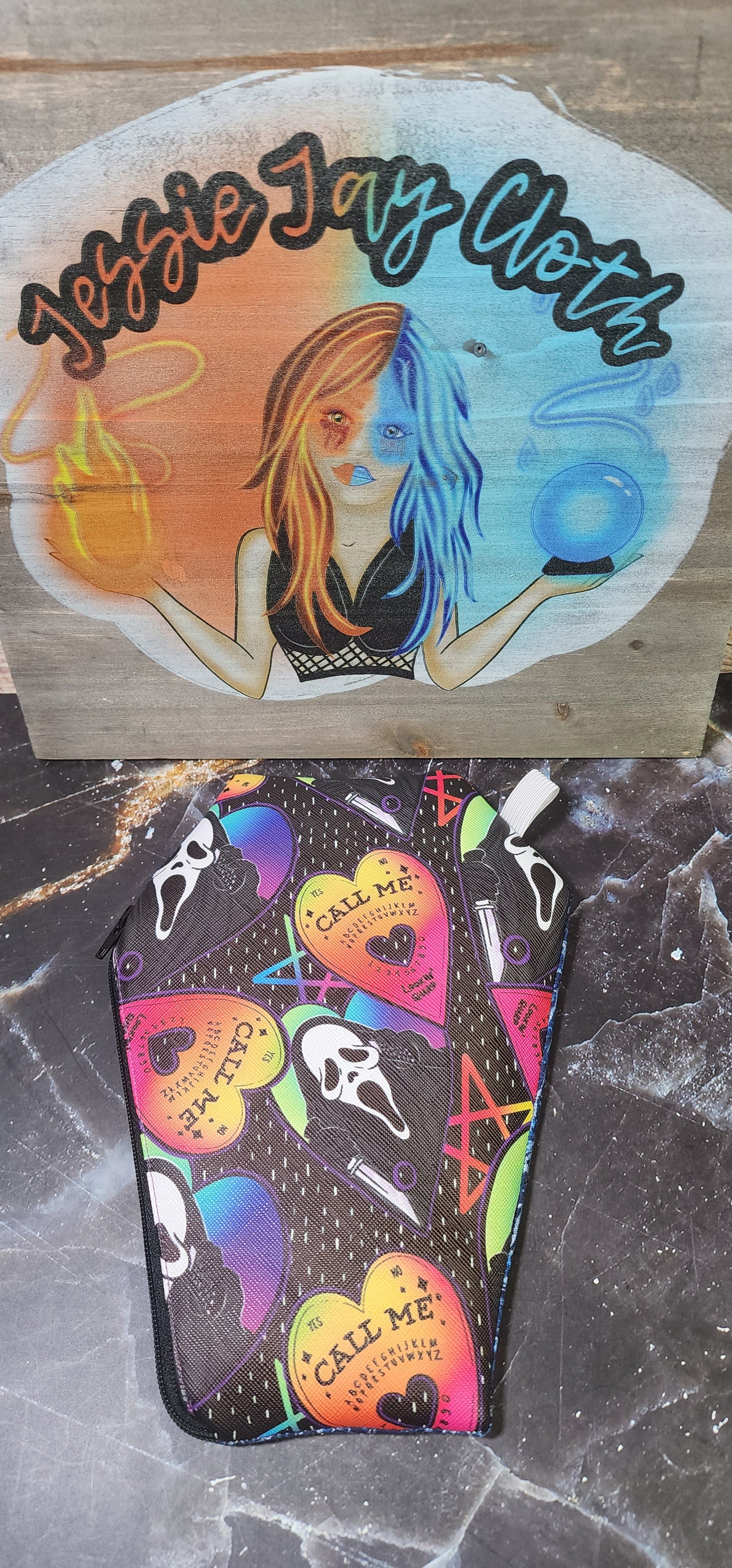 RTS Ghost Face, Blue Marble | Coffin Wallet |