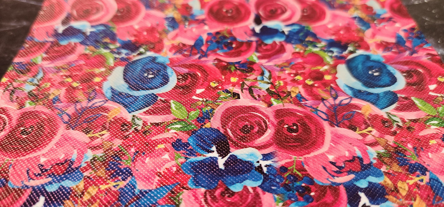 Red & Blue Floral Pocket Pal Wallet | Card Holder, Wristlet | Set or Singles