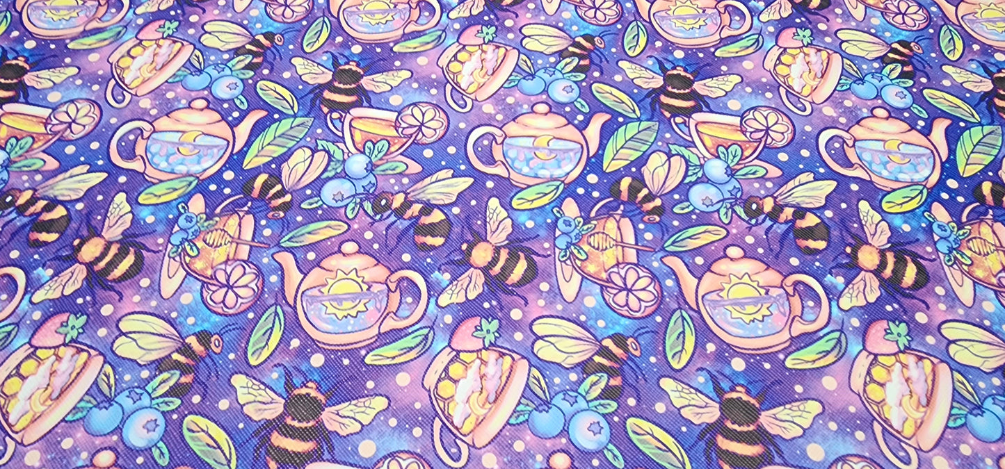 CUSTOM | Bees & Tea Purple Galaxy | Coffin Wristlet Wallet | Add on