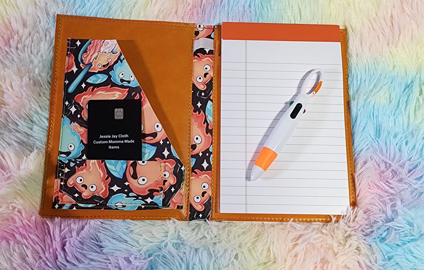 Calcifer Black Background, Food | Moondance Note Pad Holder | Comes in 3 Sizes | Stay Organized in Style