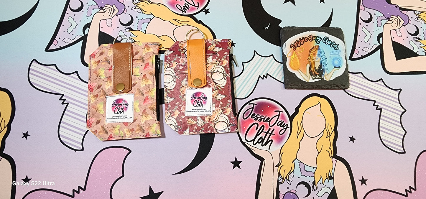 Floral Pumpkin Fall Pocket Pal Wallet | Card Holder, Wristlet | Set or Singles