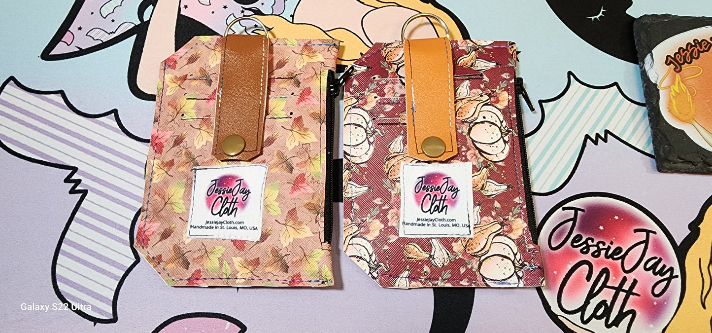 Floral Pumpkin Fall Pocket Pal Wallet | Card Holder, Wristlet | Set or Singles