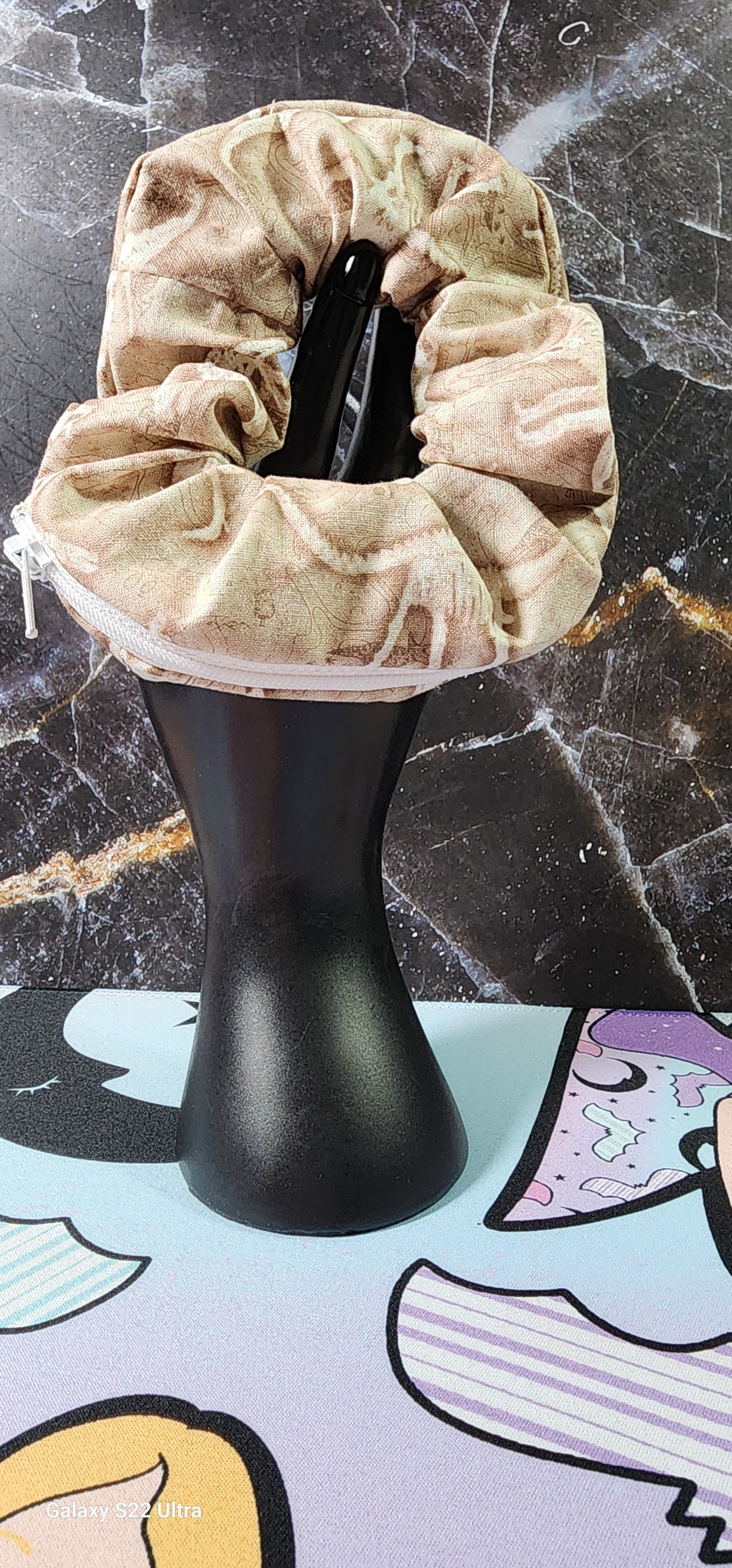 Dino Skelton Zipper Pocket Scrunchie | Stash Scrunchie | Price is for 1 piece