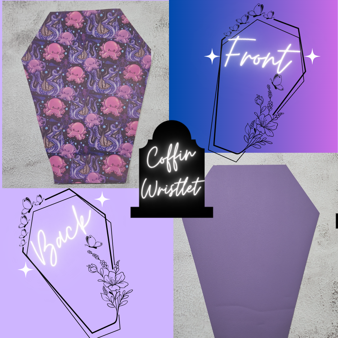 CUSTOM | Shipwrecked Octopus Coffin Wristlet Clutch | Vinyl & Cotton Pouch | Optional Add on's | Bag, Wallet, Purse