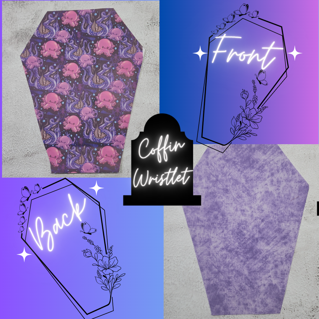 CUSTOM | Shipwrecked Octopus Coffin Wristlet Clutch | Vinyl & Cotton Pouch | Optional Add on's | Bag, Wallet, Purse