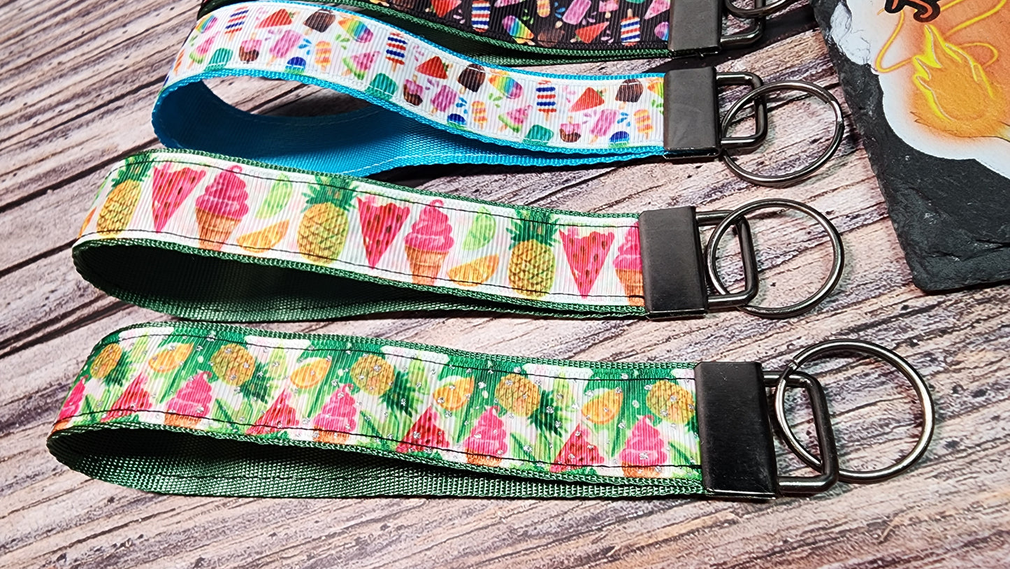 Choose your print | Fall, Summer, Winter Wristlet Key Fobs | Ribbon & Nylon |