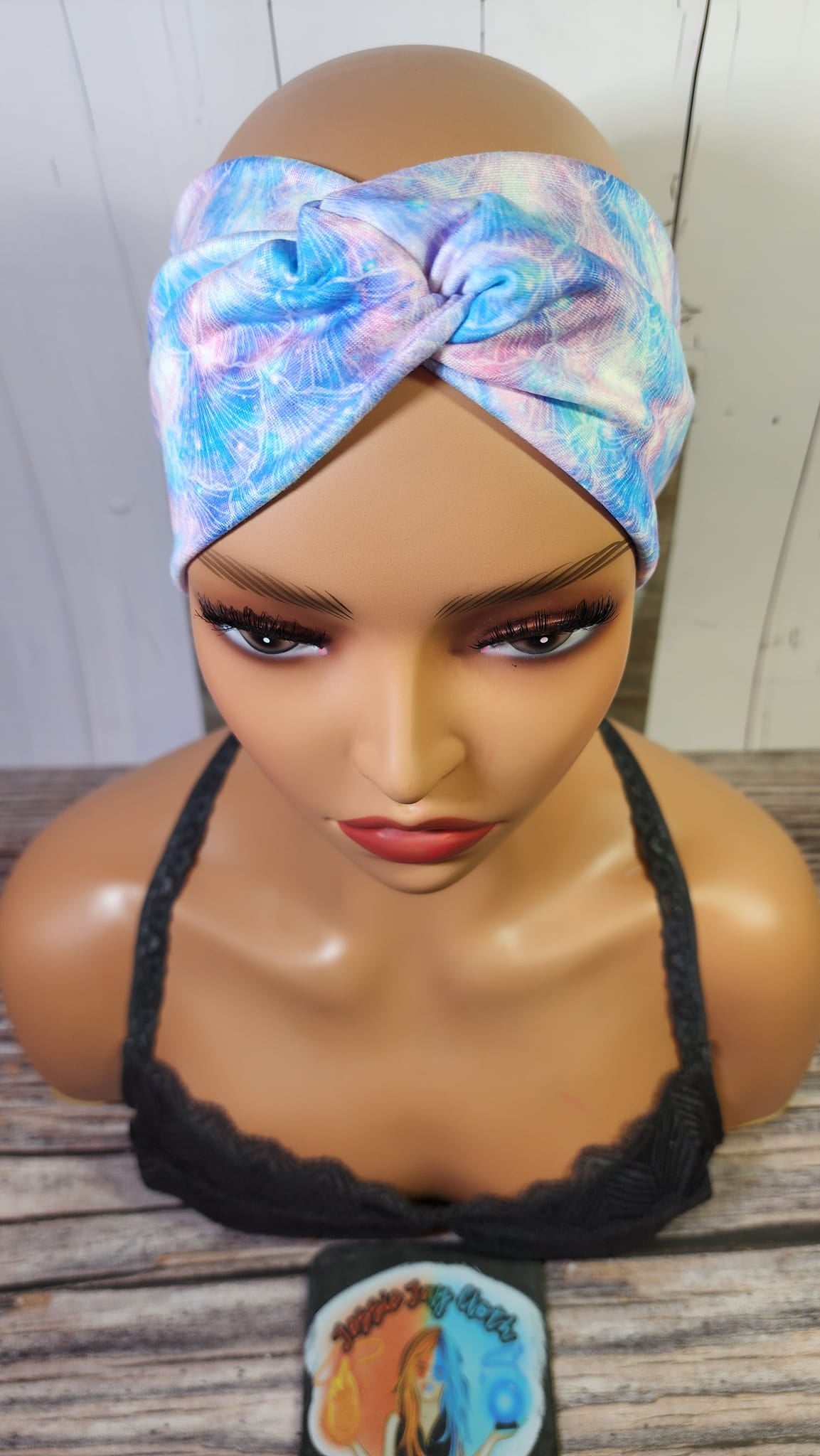 Mermaid Galaxy Shells | Double Brushed Poly Twist Knot Head Band | Custom Turban Head Band | 4 Sizes
