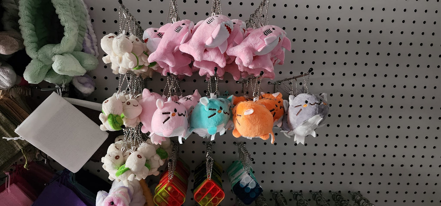 Small Kawaii, Chunky, Cat Keychain | Add On | 4 Colors | Plush Pillow