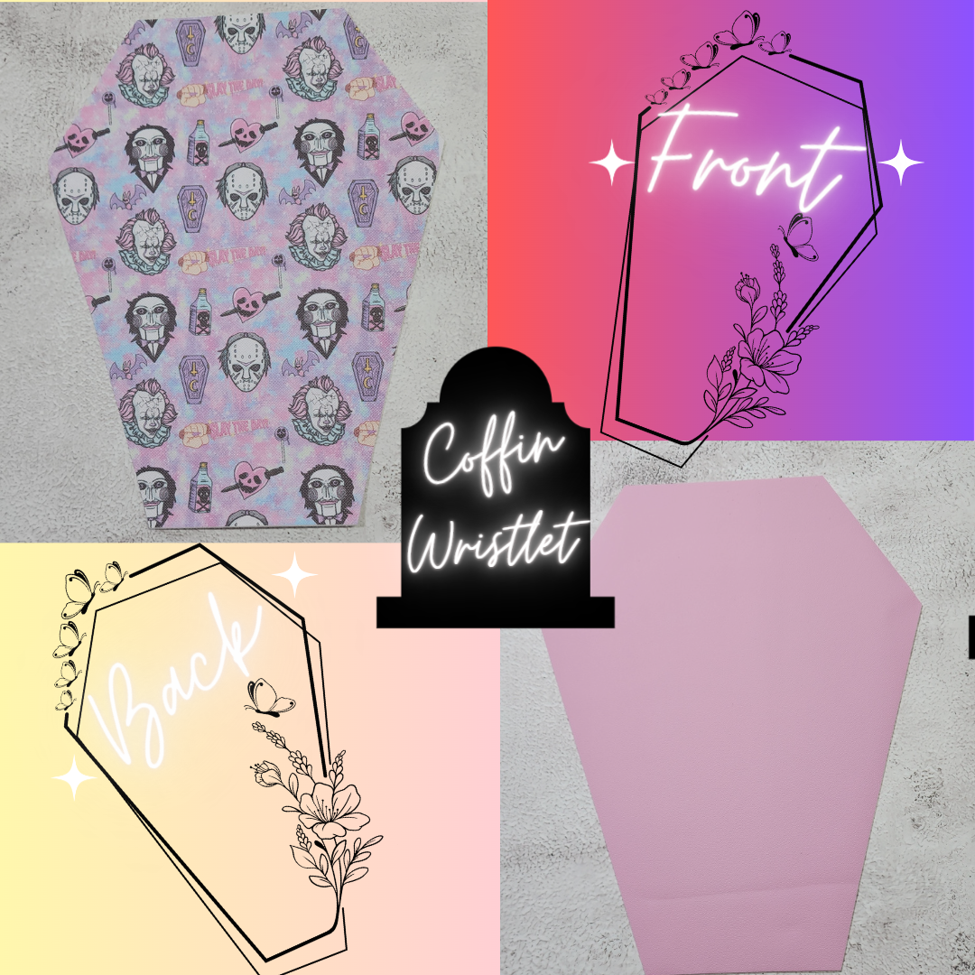 CUSTOM | Slay The Day Pastel, Coffin Wristlet Clutch | Vinyl & Cotton Pouch | Optional Add on's | Bag, Wallet, Purse