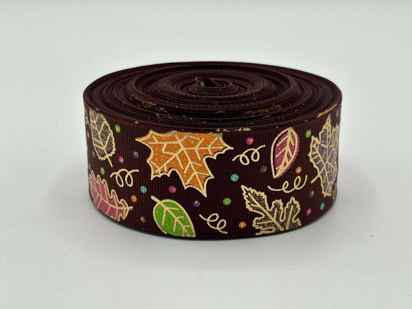 Lip Balm Holder | Gold Foil Leaves on brown | Can hold gloss/balm/sugar scrub up to 5.5"