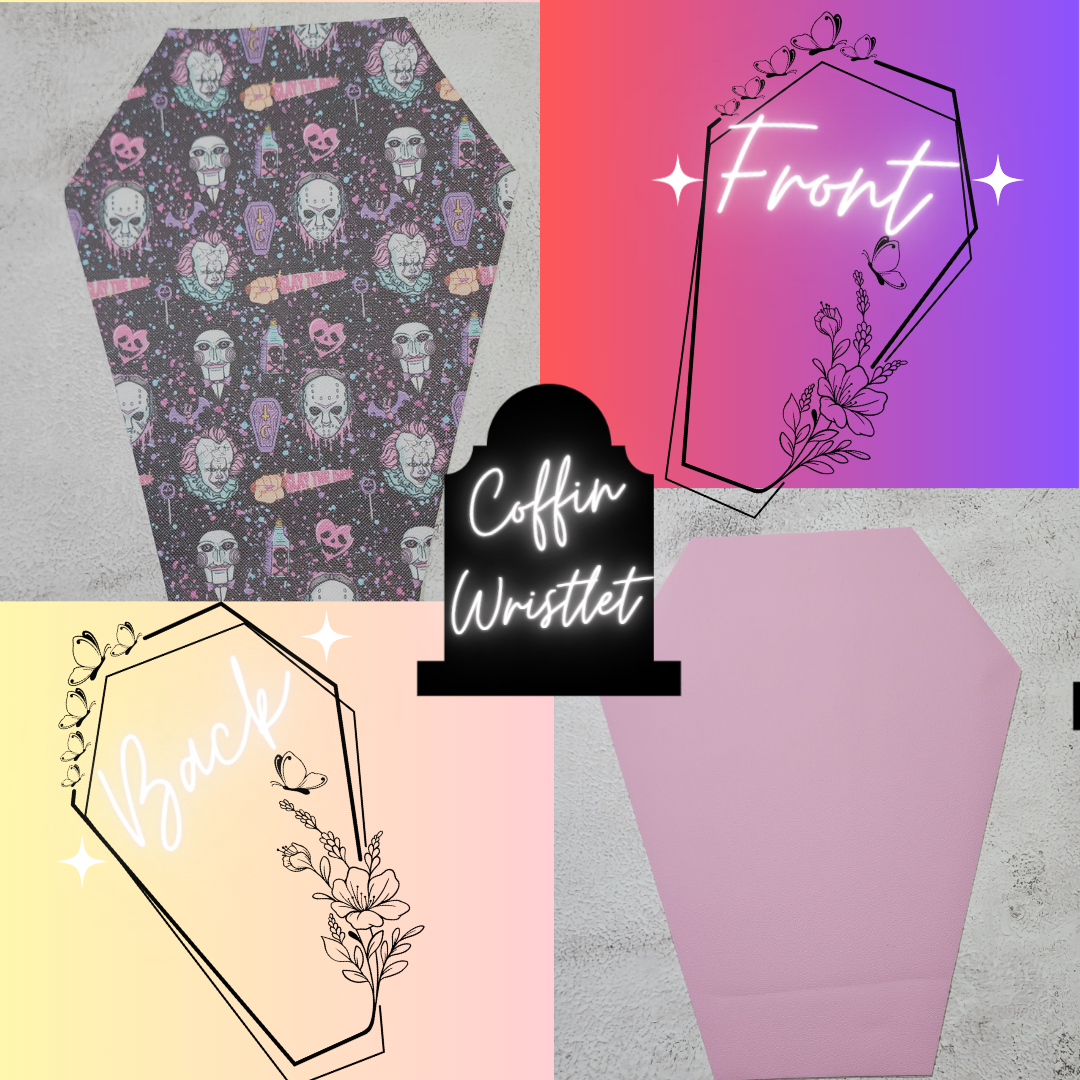 CUSTOM | Slay The Day Black, Coffin Wristlet Clutch | Vinyl & Cotton Pouch | Optional Add on's | Bag, Wallet, Purse