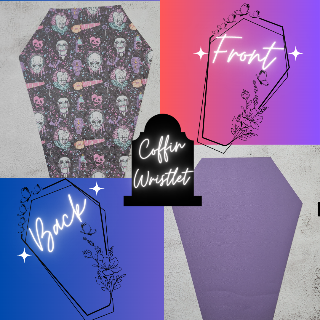 CUSTOM | Slay The Day Black, Coffin Wristlet Clutch | Vinyl & Cotton Pouch | Optional Add on's | Bag, Wallet, Purse