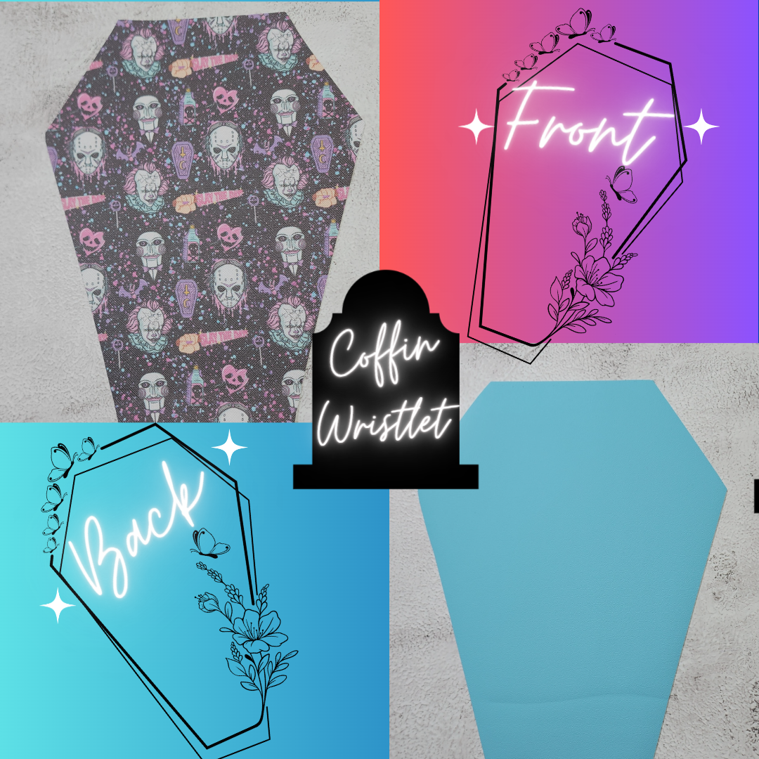 CUSTOM | Slay The Day Black, Coffin Wristlet Clutch | Vinyl & Cotton Pouch | Optional Add on's | Bag, Wallet, Purse