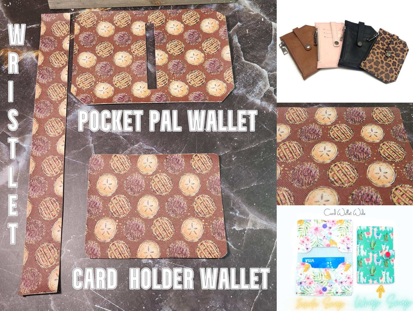 Pies, Fall, Autumn, Pocket Pal Wallet | Card Holder, Wristlet | Set or Singles