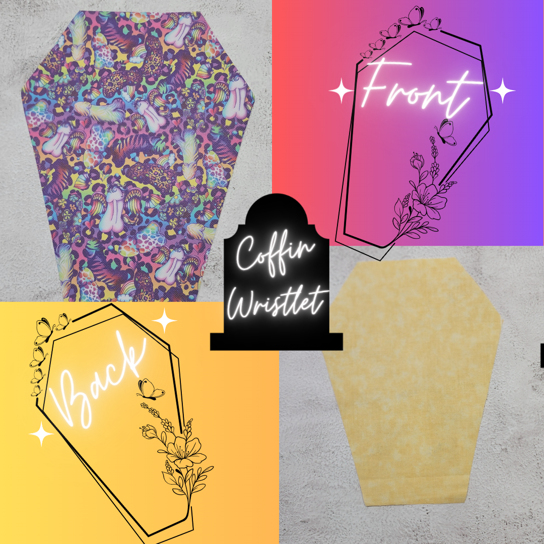CUSTOM | Lisa Frank Inspired Peens, Small Scale, Coffin Wristlet Clutch | Vinyl & Cotton Pouch | Optional Add on's | Bag, Wallet, Purse