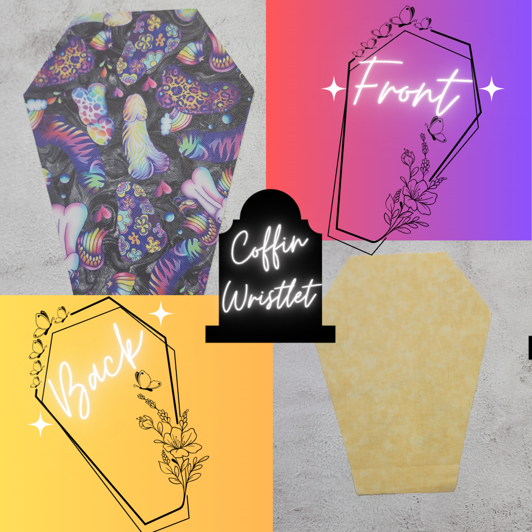 CUSTOM | Lisa Frank Inspired Peens, Regular Scale, Coffin Wristlet Clutch | Vinyl & Cotton Pouch | Optional Add on's | Bag, Wallet, Purse