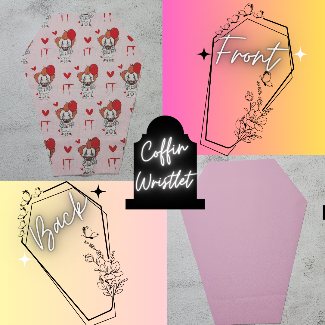 CUSTOM | Clown Horror Coffin Wristlet Clutch | Vinyl & Cotton Pouch | Optional Add on's | Bag, Wallet, Purse