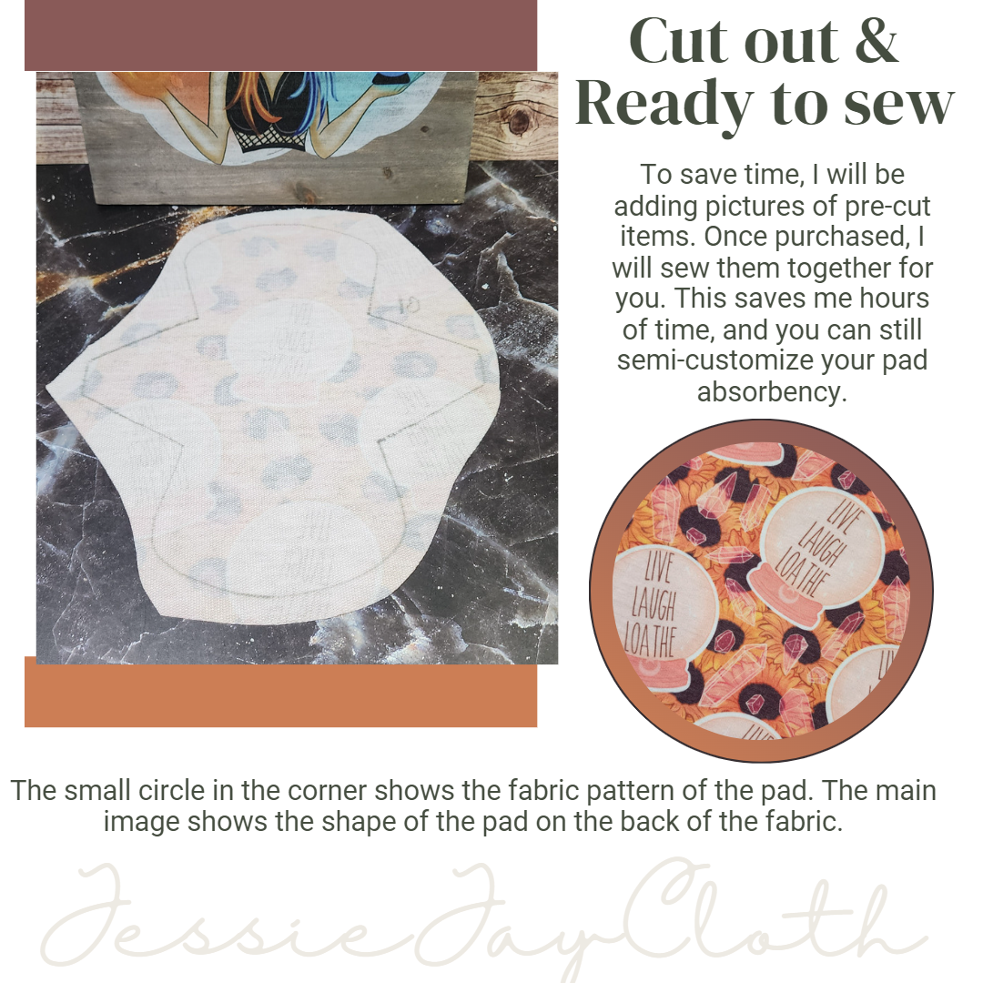 10 inch The Goddess | Basic Witch Orb Sunflower | Cloth Pad or liner | Choose your absorbency