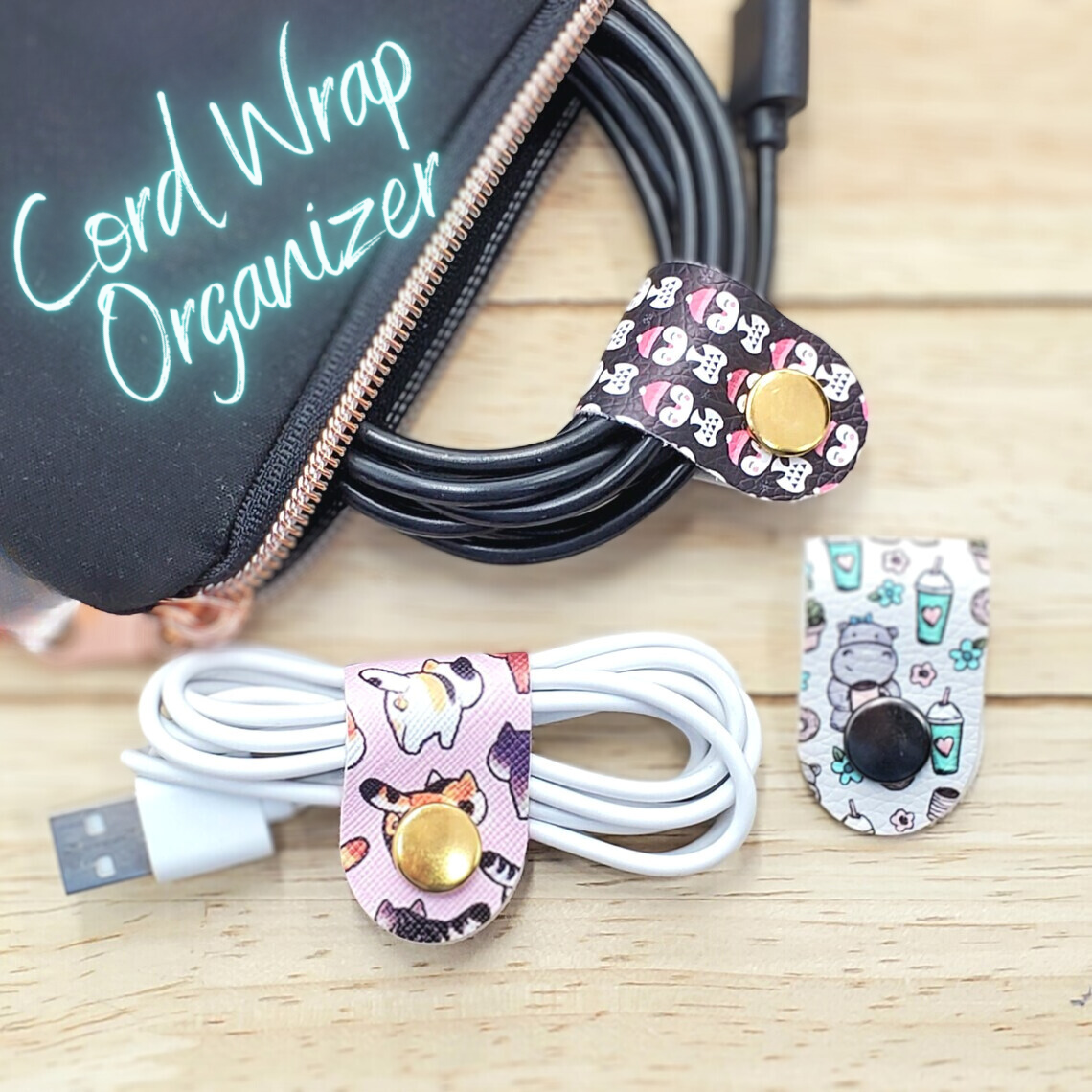 Pre-cut Cord Organizer | Small Cord Wrap, Great for travel & bags | Headphone Cord Wrap