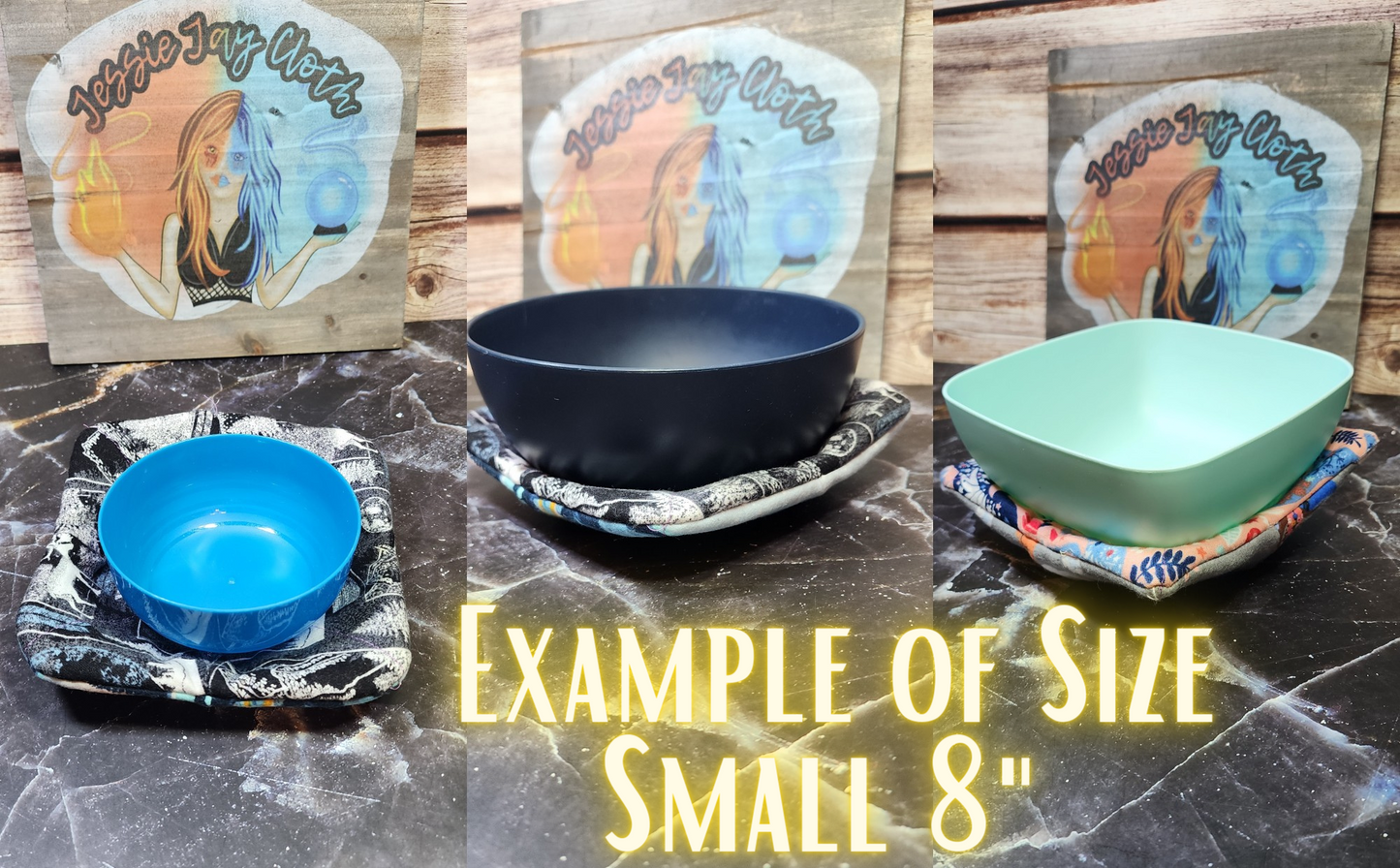 Semi-Custom Microwavable Bowl Cozy | 2 Corner options | Size Small